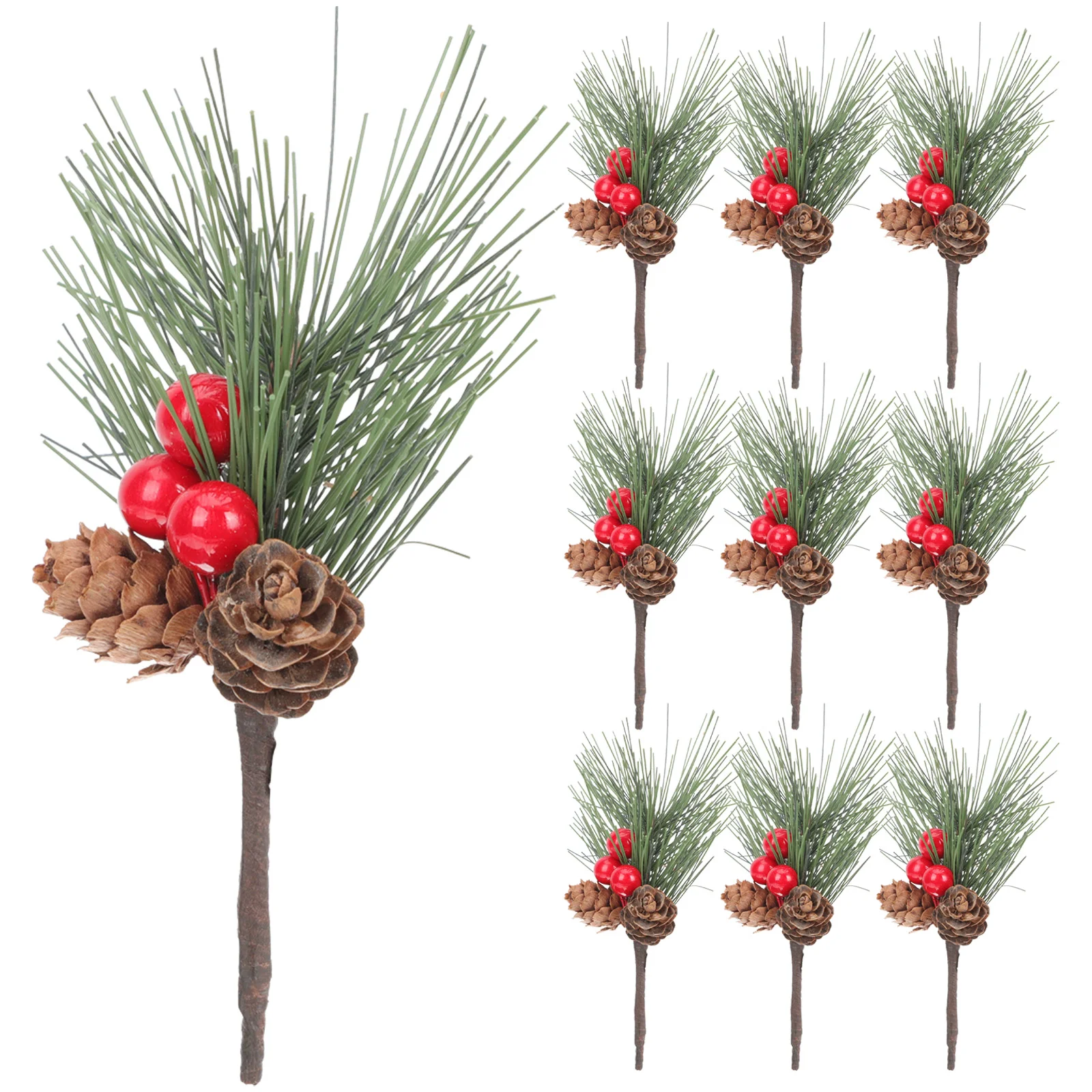 

Pine Picks Berries Christmas Artificial Berry Stems Tree Branches Holly Decor Wreath Flowerdesktop Winter Spray Decoration Diy