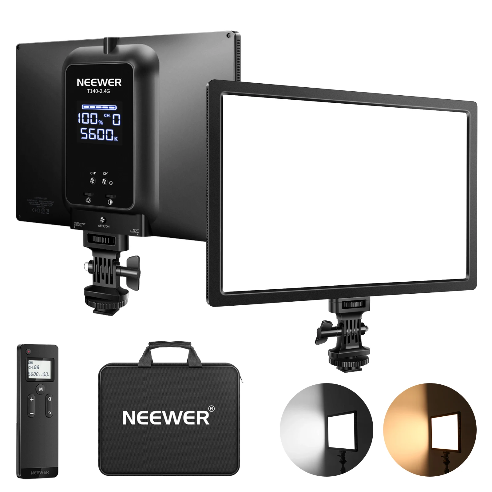 

Neewer 2.4G LED Video Light Panel Lighting Kit， 12.9” Dimmable Bi-Color LED Soft Light With Remote/3200K~5600K/Built-in Battery