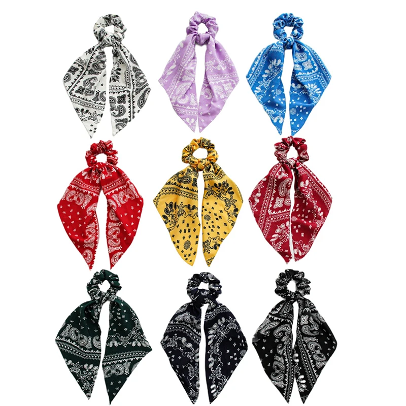 

Fashion Hair Scarf Scrunchies Women Long Ribbon Tassel Elastic Hair Band Ponytail Holder Gum for Hair Ties Hair Accessories