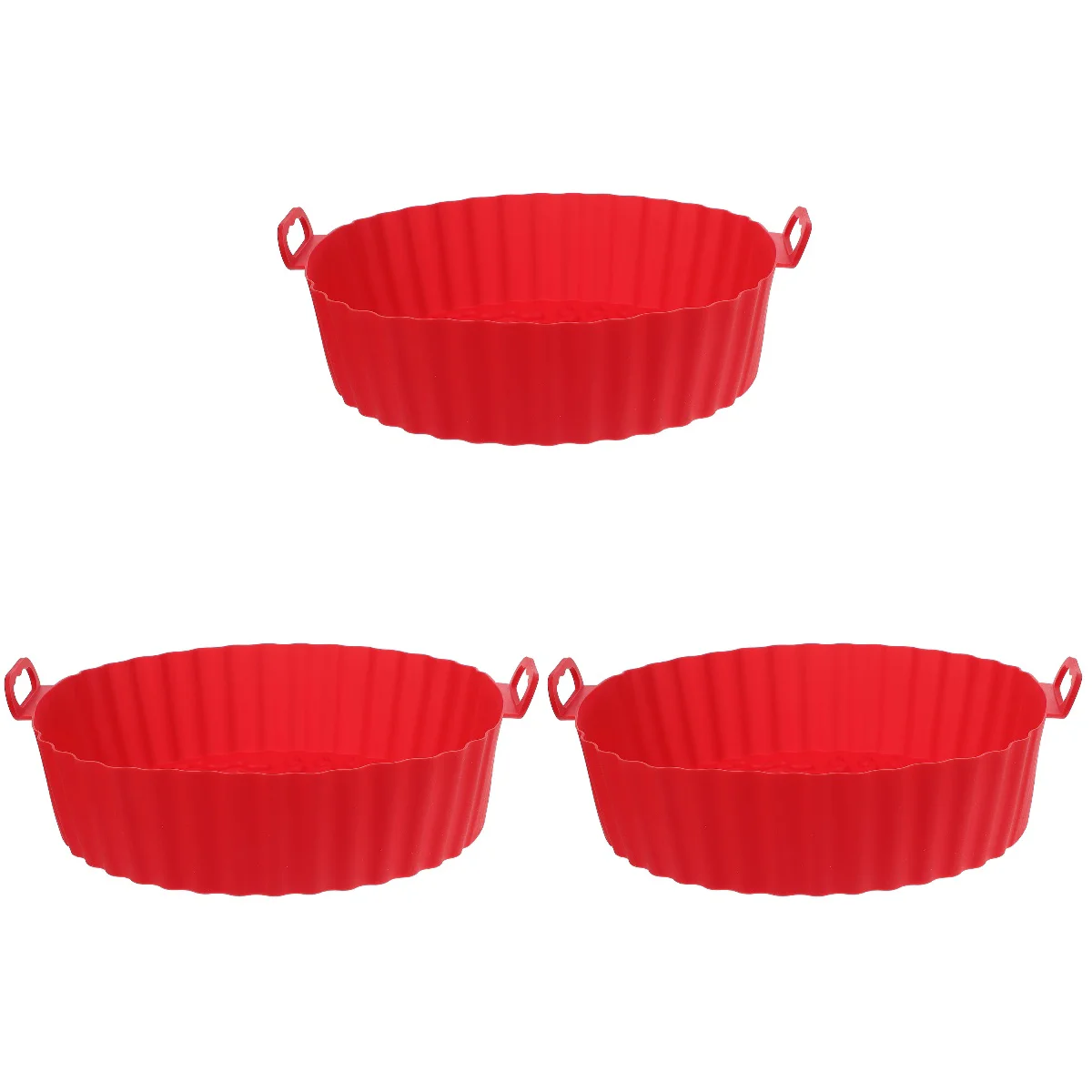 

3 Pieces Bakeware Round Griddle Air Fryer Round Tray Parchment Reusable Air Fryer Liner Silica Gel Silicone Air Fryer Liner