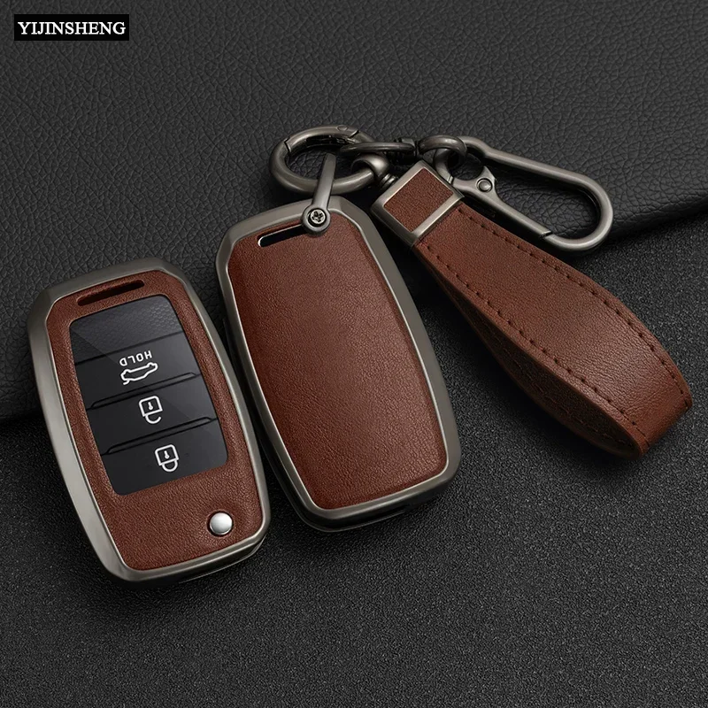 Кожаный чехол для автомобильных ключей из цинкового сплава KIA Rio 3 4 K2 Ceed Cerato K3 K5