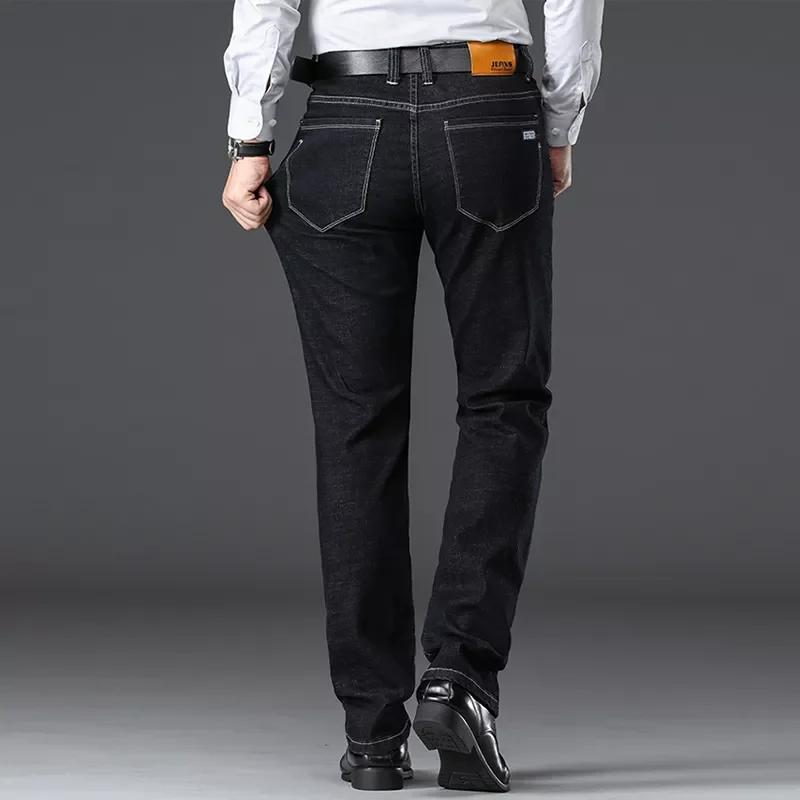 2022New Brand New Men's high quality Jeans Business Casual Stretch Jean Classic Trousers Denim Pants Male Black Blue 40 42 4
