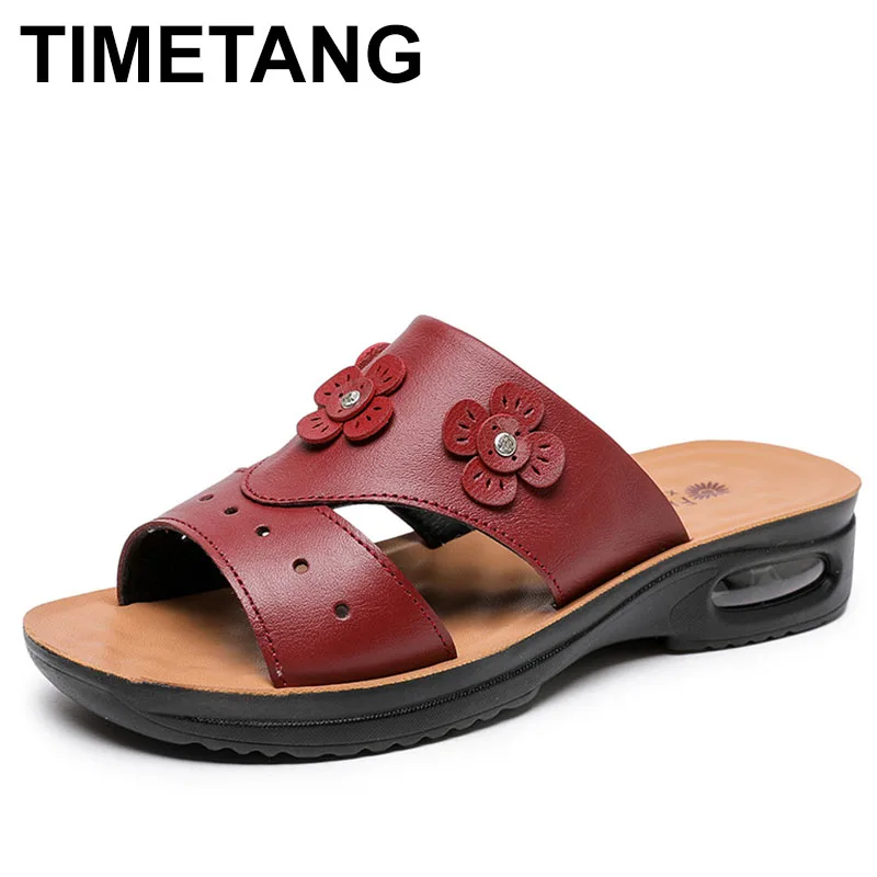 

Женские кожаные тапки на толстой подошве, Летние повседневные тапки, модель 2023