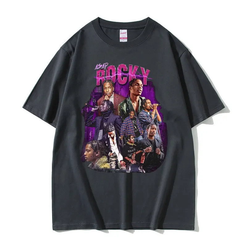 Awesome Rapper ASAP Rocky Graphic Tshirt Streetwear Men Women Hip Hop Oversized T-shirts Short Sleeve Male High Quality T Shirt images - 6