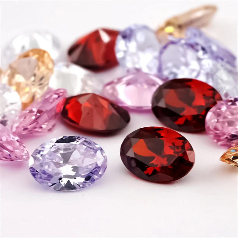 Размеры 3x5-13x18 мм овальные CZ камни белый гранат розовый лаванда шампанское