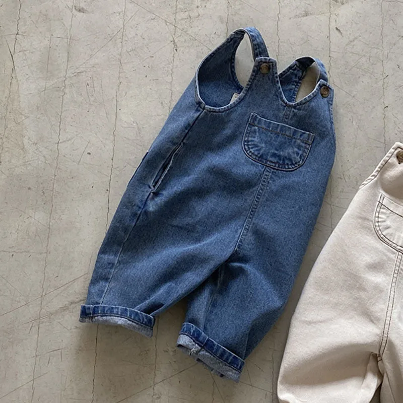 2022 Summer New Baby Sleeveless Denim Romper Kids Cute Pocket Overalls Infant Denim Jumpsuit Fashion Casual Boy Girl Clothes