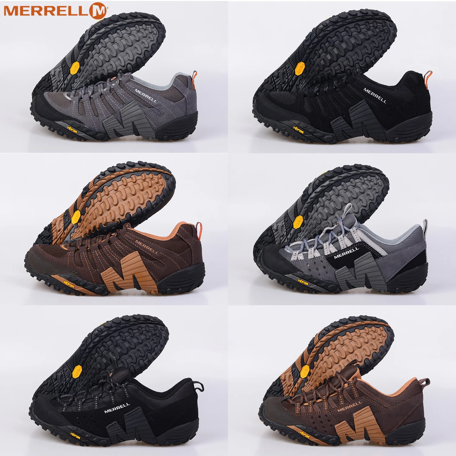 Classic Merrell Men Genuine Leather Outdoor Sport Hiking Shoes For Male Durable Mountain Anti-Slip V Bottom Climb Sneakers 39-45