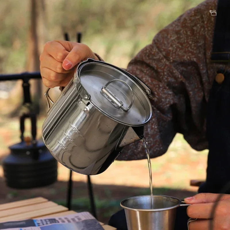 1 2 л портативный уличный походный чайник большой емкости из нержавеющей стали с