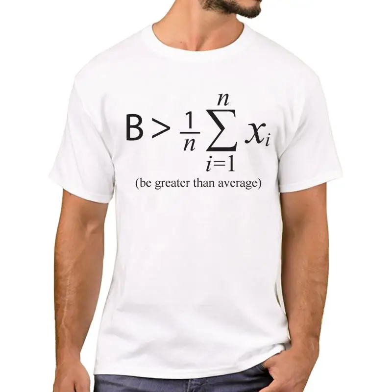 

FPACE Nerd Math Men T-Shirt Fashion Be Greater Than Average Printed T Shirts Short Sleeve Cool Tshirts Funny Tee