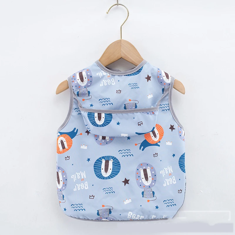 

1-3 years old new spring and summer baby coveralls children's waterproof anti-dressing baby short-sleeved apron sleeveless eatin