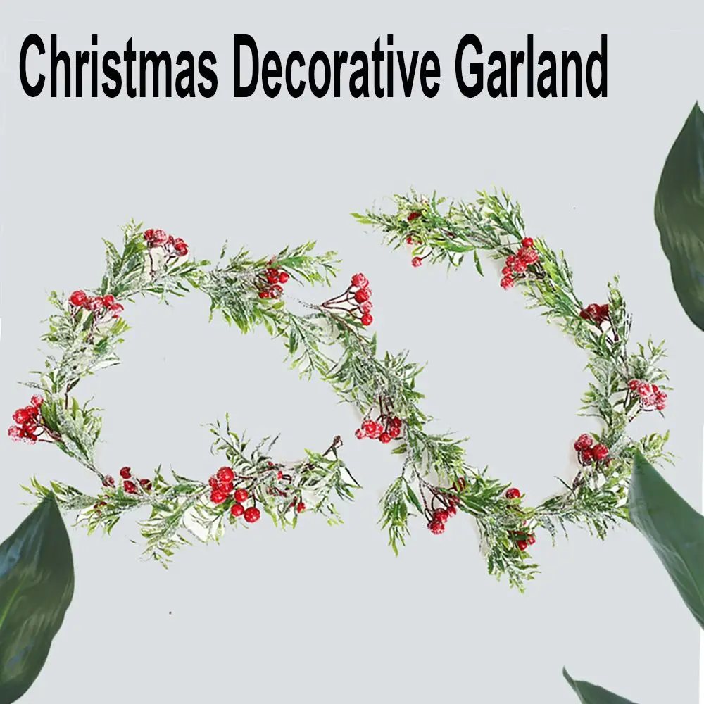 Рождественская Декоративная гирлянда подвесной венок искусственные красные