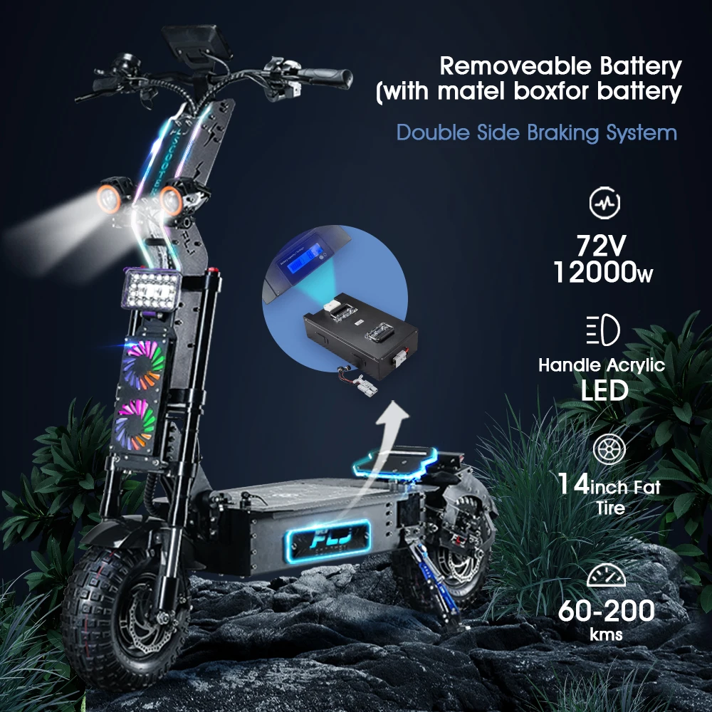 FLJ X14 электрический внедорожный скутер 12000 Вт | AliExpress