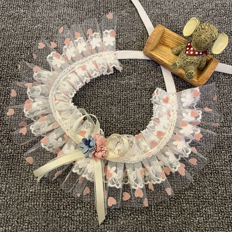 Модные ошейники для собак с цветочным принтом сердца нагрудник ручной работы