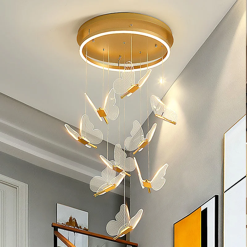 Nordic Butterfly Luxury Chandeliers Pendant Lights Indoor Lighting Light Fixture Adjustable for Living Room Bedroom images - 6