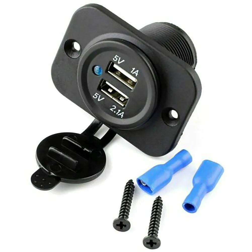 

12V Car Cigarette Lighter Socket Dual USB Power Adapter Charger Plug Splitter 1A/1.2A For 12V Motorcycle Motor Vehicles