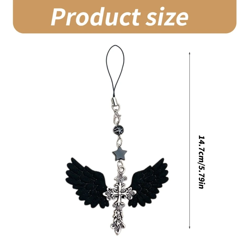 Уникальная звезда в готическом стиле с держателем для ключей виде крыла ангела