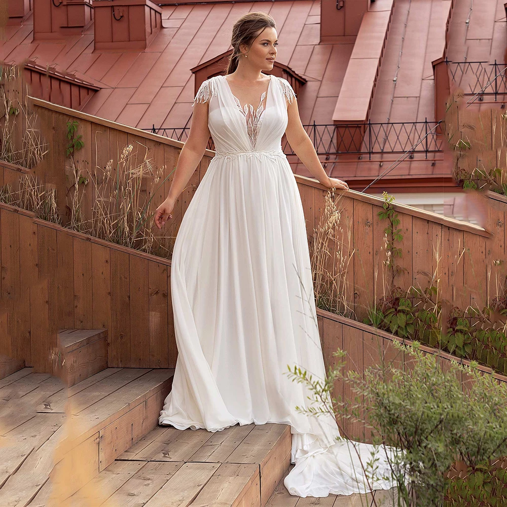 

Свадебное платье Jiayigong в стиле бохо, сексуальное кружевное платье на тонких бретельках с V-образным вырезом, иллюзионное платье невесты с разрезом, пляжное платье невесты