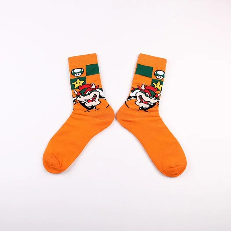 Хлопковые носки Super Mario Bros теплые зимние с героями мультфильмов галстук принтом