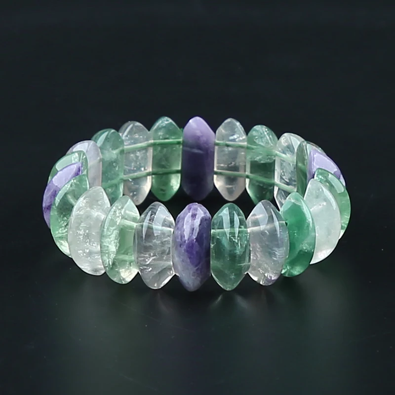 

Wholesale, Natural Fluorite and Amethyst Beaded Bracelet, Natural Gemstone Bracelet, Gemstone Beads, Gift for Her, Perfect Gift