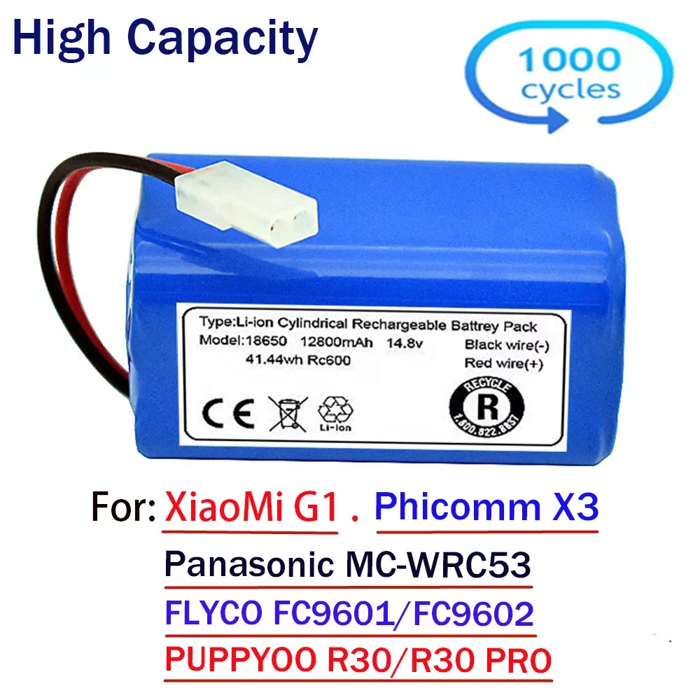 

Upgrade Vacuum Battery for XiaoMi G1, For Panasonic MC-WRC53, For Phicomm X3, For FLYCO FC9601, FC9602,For PUPPYOO R30/R30 PRO