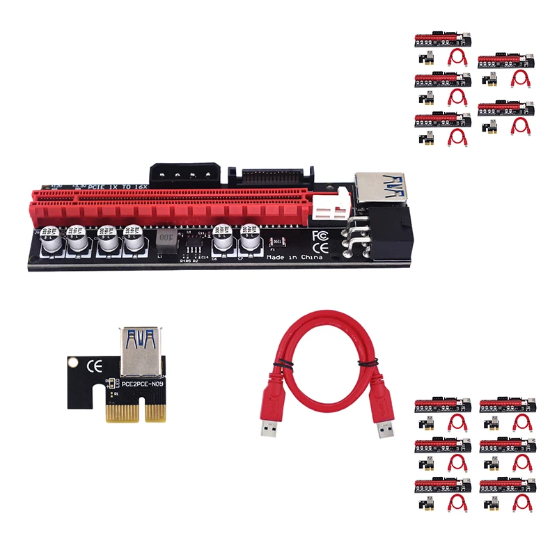 

Карта расширения 009S Plus PCI-E 1X к 16X USB3.0, графический удлинитель, адаптер, карта для майнинга BTC
