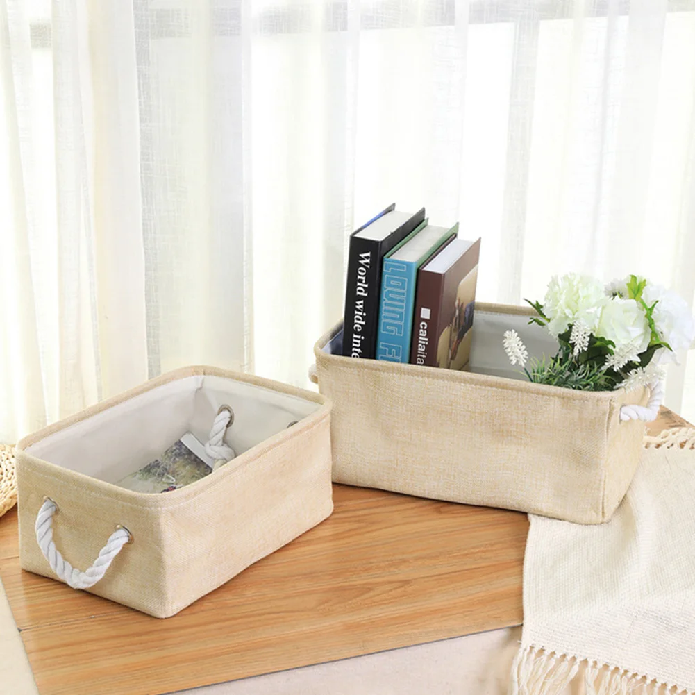

Cotton Linen Folding Storage Baskets Kids Toys Organizer Clothes And Sundries Storage Box Cabinet Storage Bag Laundry Basket WF