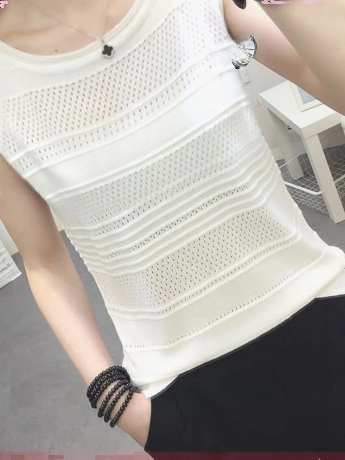 2024 новинка весны и лета свободная верхняя одежда из ледяного шелка без рукавов