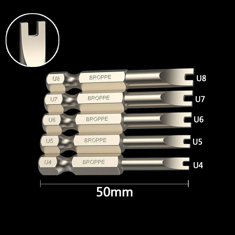 

Магнитный Набор бит для отвертки BROPPE, U-образная треугольная и квадратная пятизвездочная звездочная головка Torx из сплава стали S2