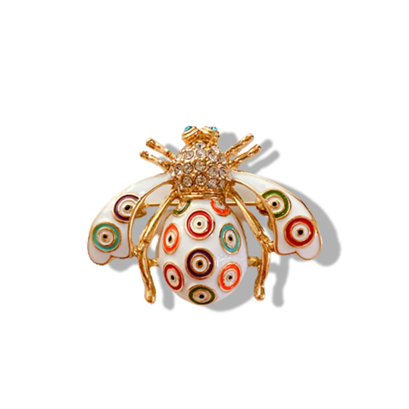 

Nice DesignHoney Bee Yellow Enamel Small Cute Brooch Pin Gold Clear Crystal Exquisite Enamel Bumblebee Brooch Pin Accessories