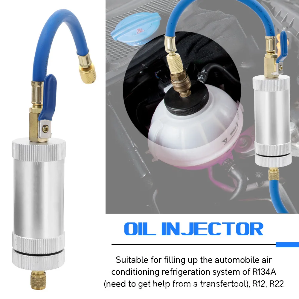 

Air Conditioning Car Oil Injection Dye Injection Tool 2 Ounce 1/4" Pure Liquid Oil Coolant Filler Tube Car Accessories