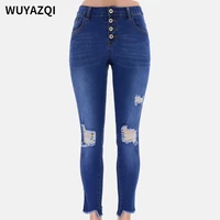 wuyazqi high elastic womens pants medium waist jeans womens new slim fit slim womens jeans casual pants women clothing