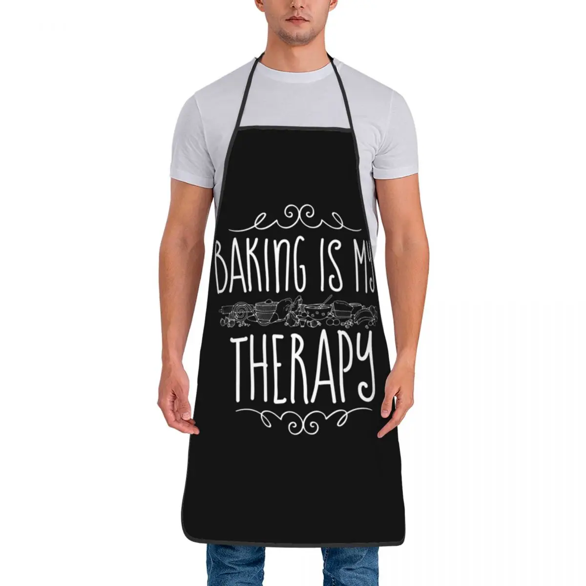 Фартук для готовки-это моя терапия шеф-повар кухня фартук нагрудник без рукавов