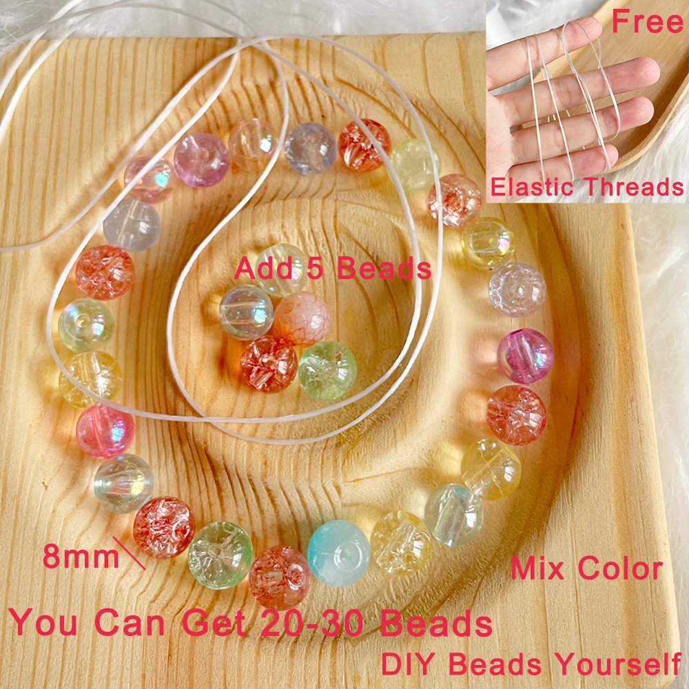 

DIY Beads 8mm Bracelet Bangles Earrings Jewelry Making Pretty Colorful Natural Smooth White Clear Crystal Quartz Round Spacer