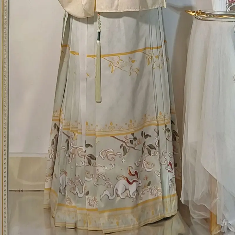 2023 китайский новый год Hanfu вышитая с круглым вырезом большая мианская юбка