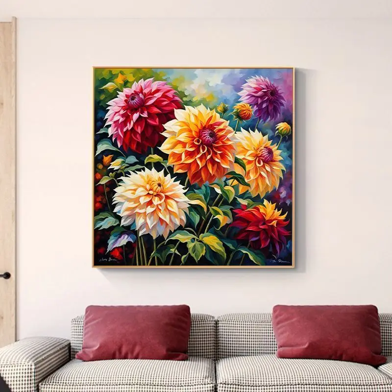 Вышивка крестиком ручной работы вместо индивидуального настенного цветочного