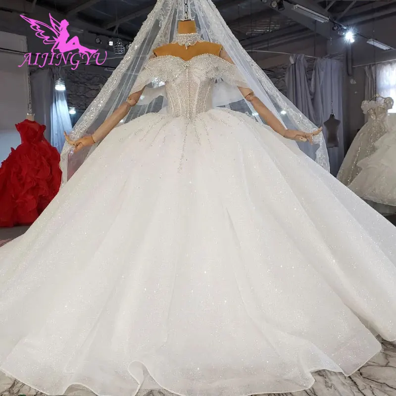 

AIJINGYU Vintage Bridal Dresses Sexy Fashion Newest Sparkly Collection Wedding Gown Designs