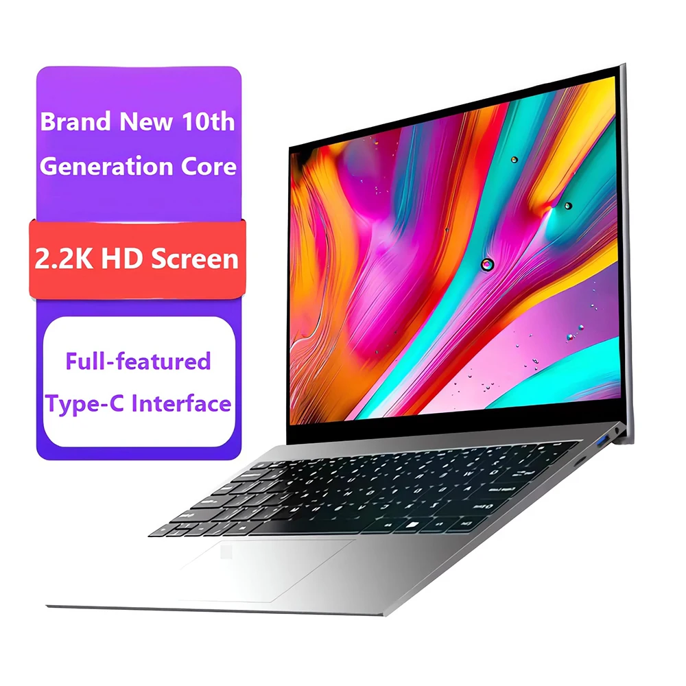 

13.5 Inch Intel 10th Gen i3 Business Gaming Laptop 2K HD Screen Thin&Light Notebook Fingerprint Recognition Full-featured Type-C