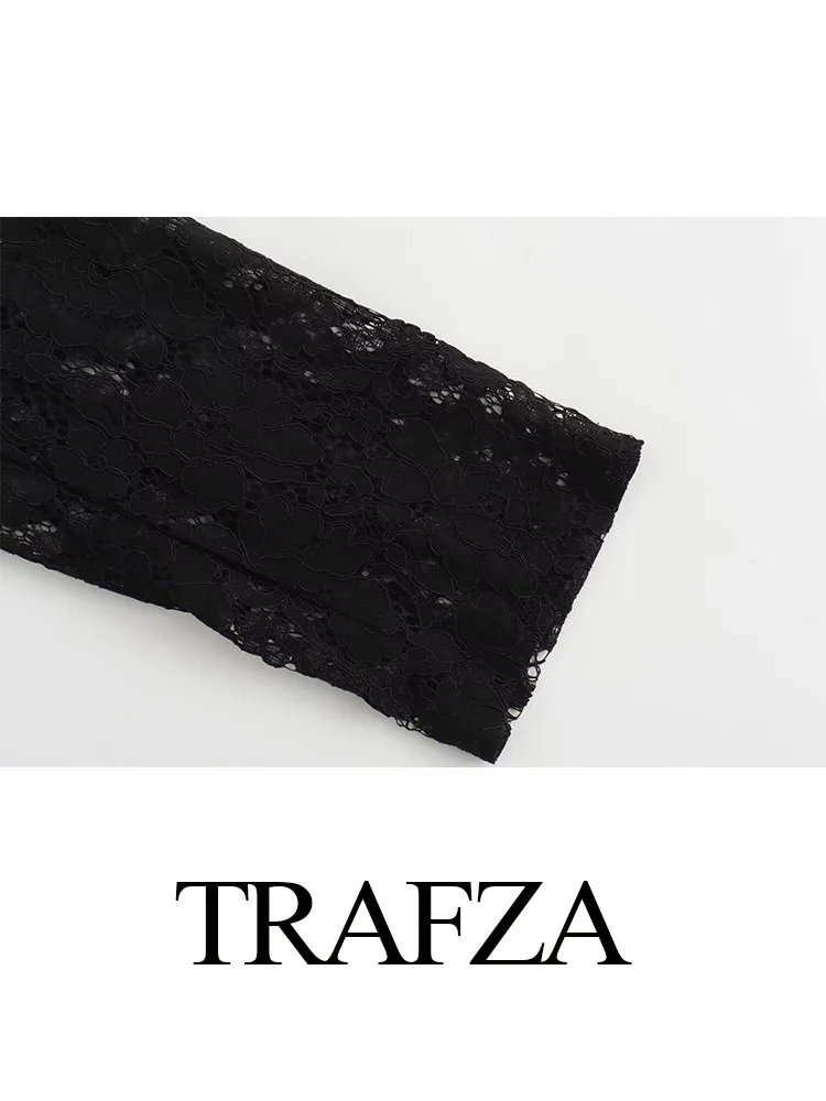 Женский кружевной пиджак TRAFZA элегантный однотонный приталенный с одним