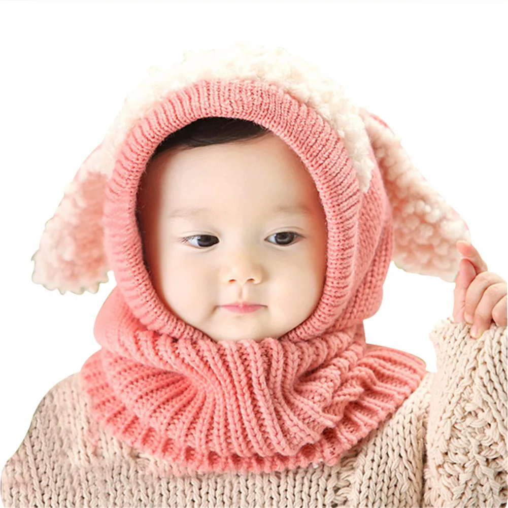 

Baby Girls Boys Winter Hat Scarf Earflap Hood Scarves Skull Caps Soft Warm Hat