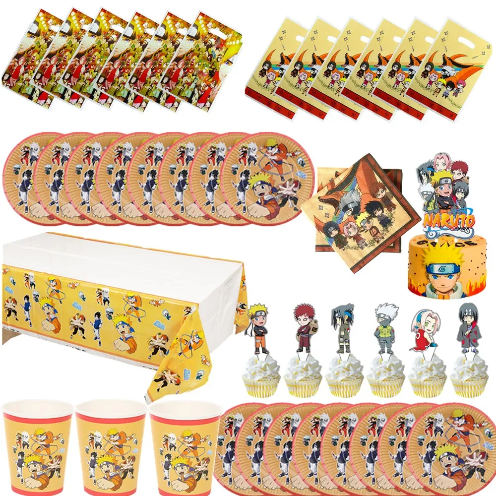 

Naruto Game Cartoon Paper Cup Plate Tableware Balloon Set Party Decoration Children's Birthday Baby Shower DIY Party decoration