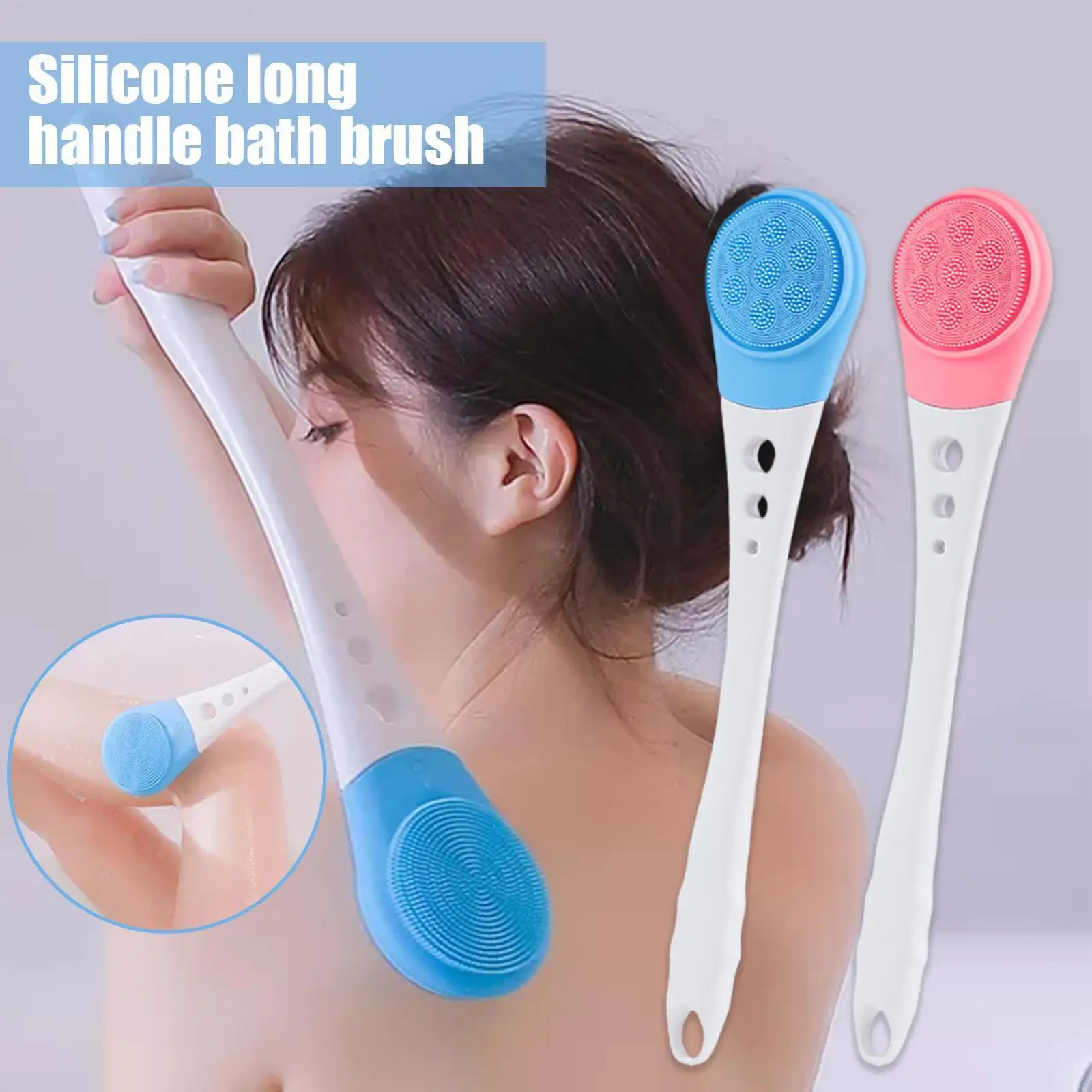 

Silicone Long Handle Bath Brush Body Shower Scrubber Brushes Multifunction Brush Back Massage Shower Scrubbers Cleaning G7u1