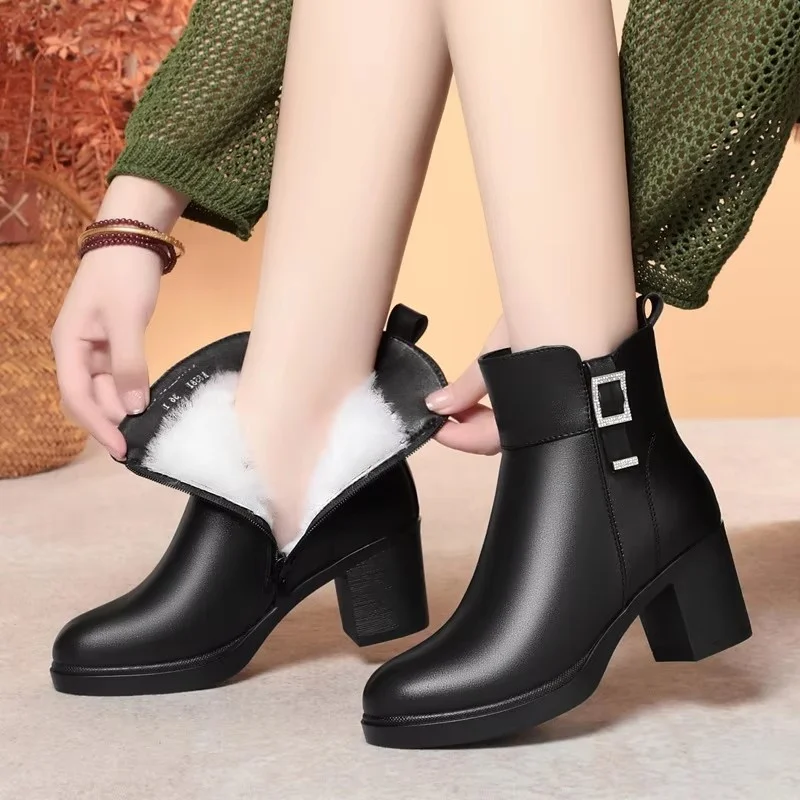 Элегантные удобные туфли на платформе среднем блочном каблуке 6 5 см зима 2025 г.