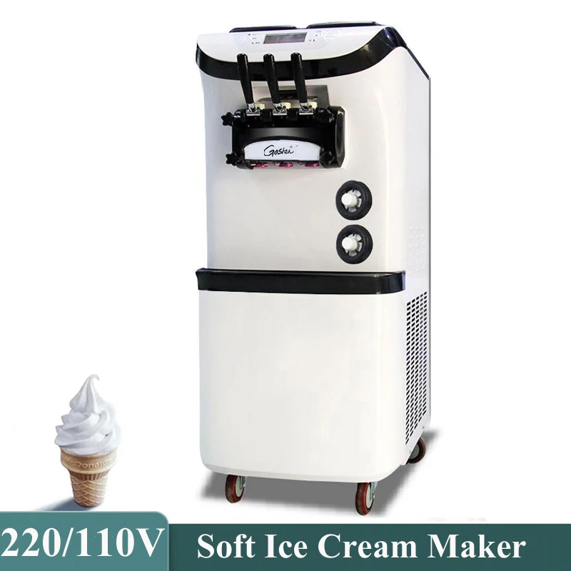 

Vertical Soft Ice Cream Machine Stainless Steel Sweet Cone Refrigeration Equipment Vending Machines Commercial Ice Cream Makers