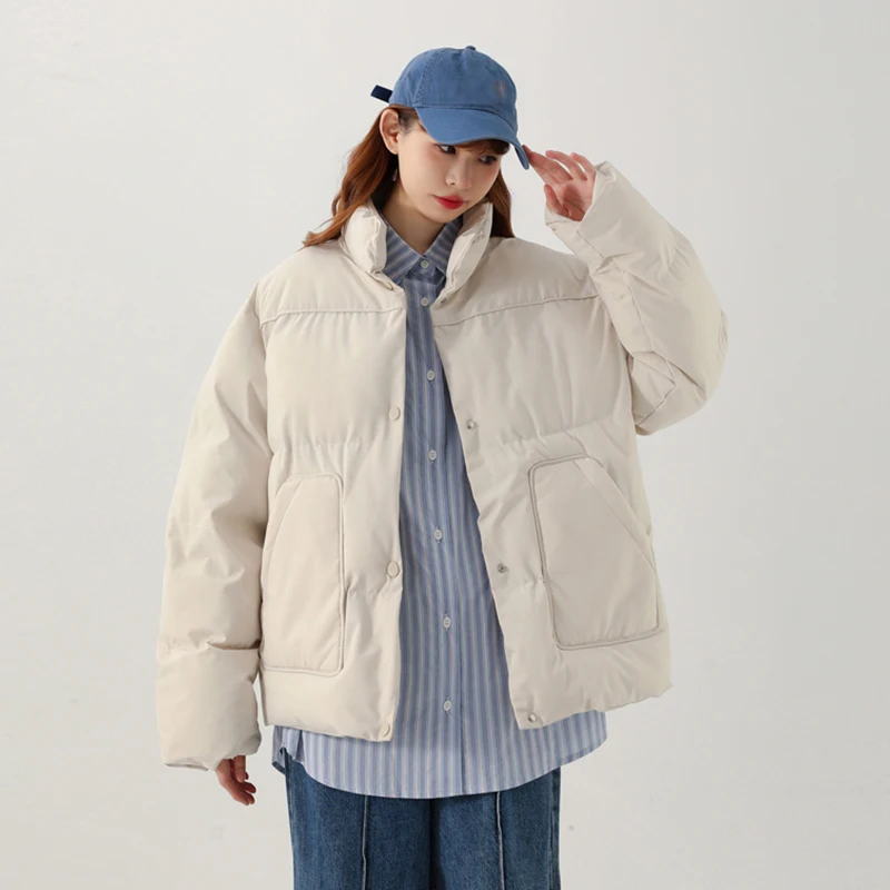 Winter Jacket Women 2022 Basic Warm Black Overcoat Parkas Female Cotton Korean Style Casual Beige Autumn Padded Coat Clothing