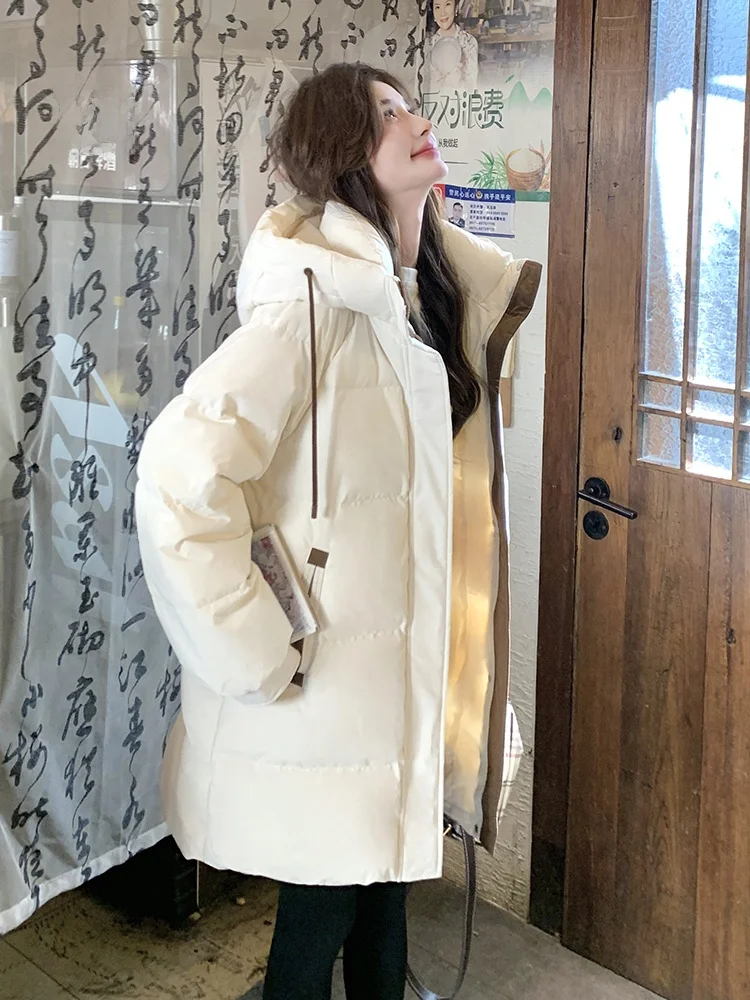 White Duck Down Down jacket Women Mid-Length Winter 2024 New Small High Sense This Year Popular Fried Street Outerwear