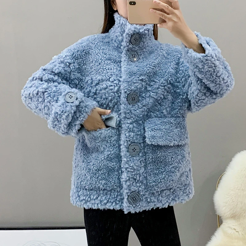 Sheep Shearing Coat Casual Fur Coat Women 100% Wool Jacket Women Fur Jacket Winter Jacket Women Korean Fur Tops Abrigos Zm1650