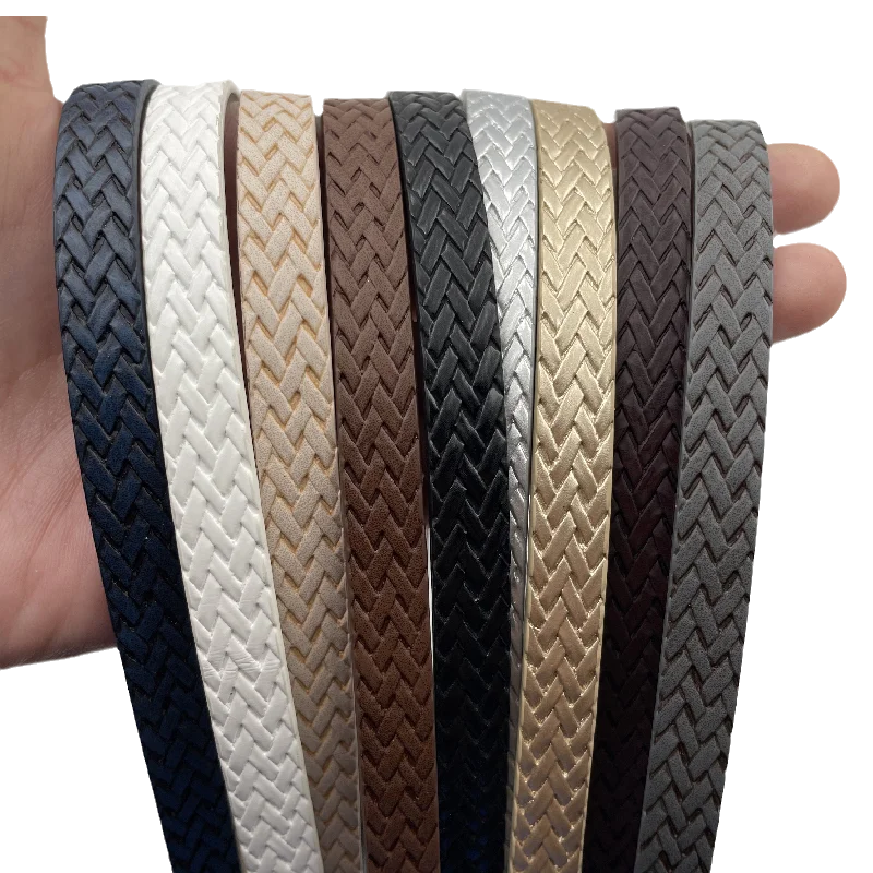 

10MM Flat PU Leather Cord Braid Braided Rope Diy Jewelry Findings Accessories Fashion Jewelry Making Materials for Bracelets