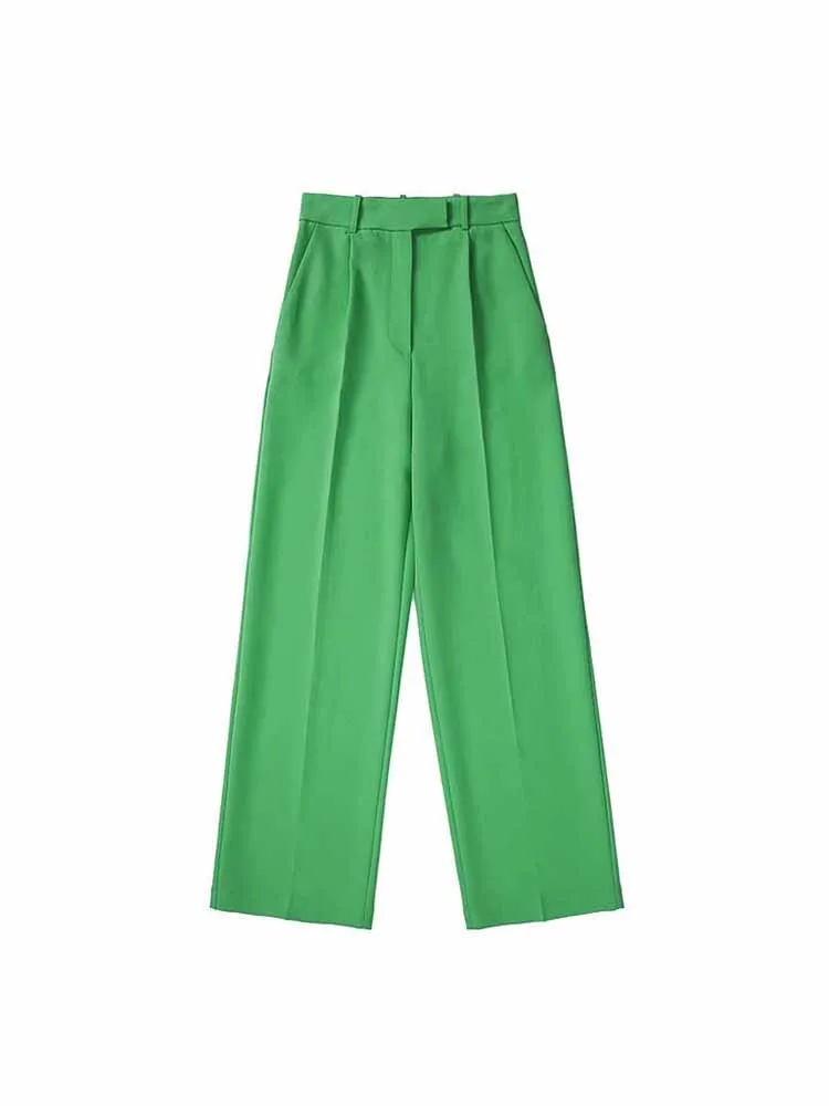 

Женские свободные брюки BSK & ZA & TRF, винтажные Брюки с широкими штанинами, на молнии, с высокой талией, в нейтральном стиле, 1971/024