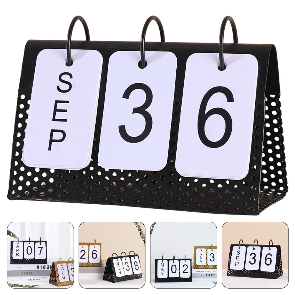 

Calendar Perpetual Calendars Metal Desk Desktop Decoration Planner Iron Standing Daily Countdown Table Weekly Monthly Office