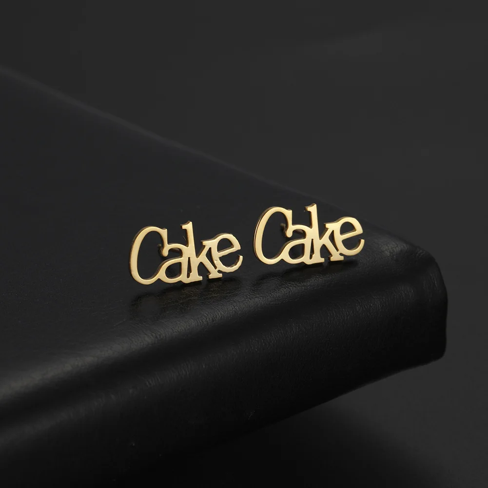 Personalized Stainless Steel Name Letter Stud Earrings For Women Custom Name Piercing Earrings Nameplate Jewelry